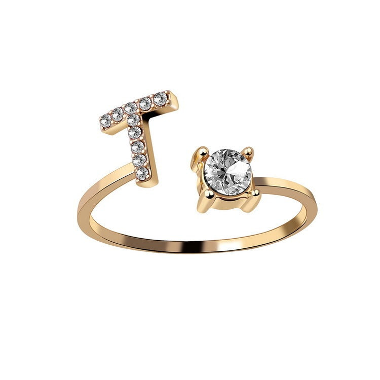 Personalized Elegance: Adjustable Initial Ring