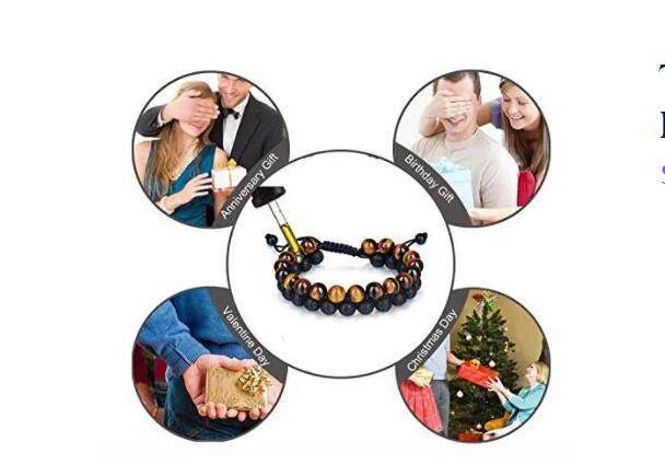 Men's Tiger's Eye & Lava Stone Bracelet - Subtle Shine Jewelry Co.