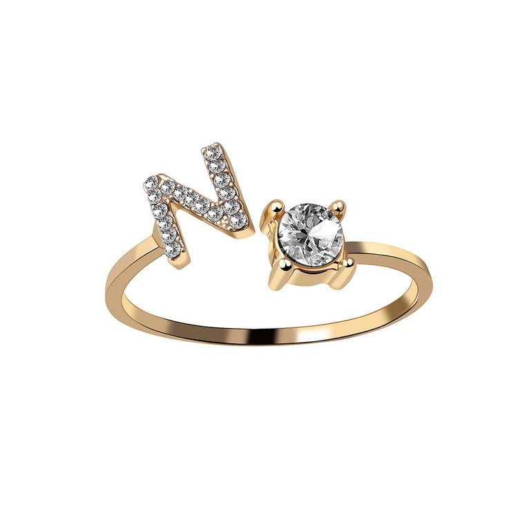 Personalized Elegance: Adjustable Initial Ring