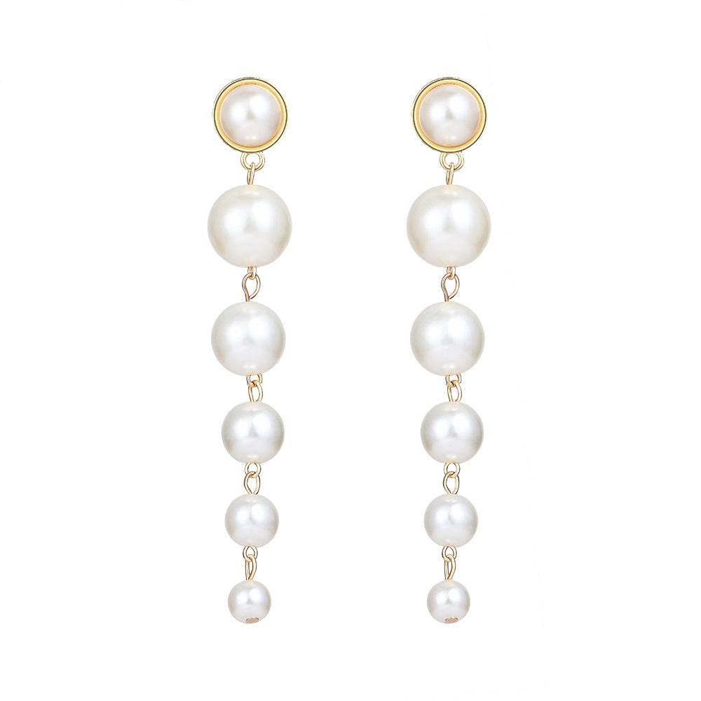 Vintage Pearl Long Drop Earrings - Subtle Shine Jewelry Co.