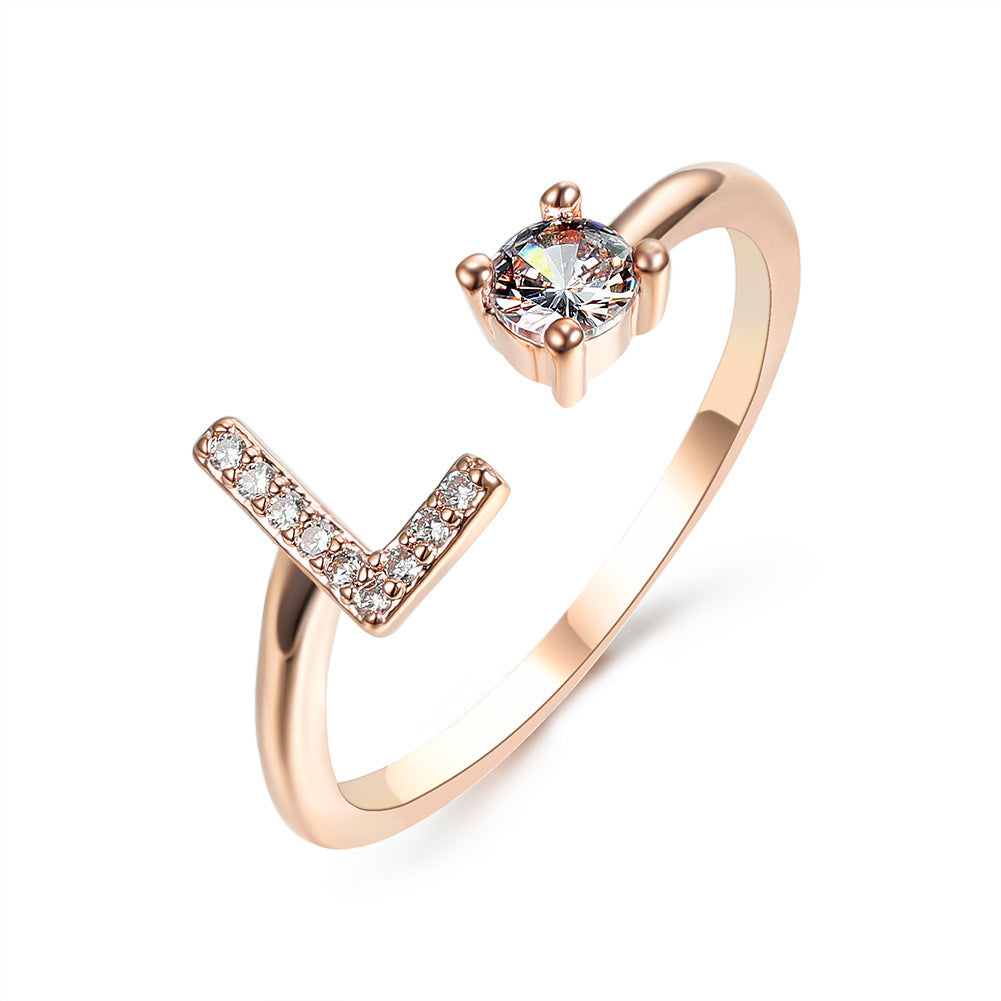 Personalized Elegance: Adjustable Initial Ring