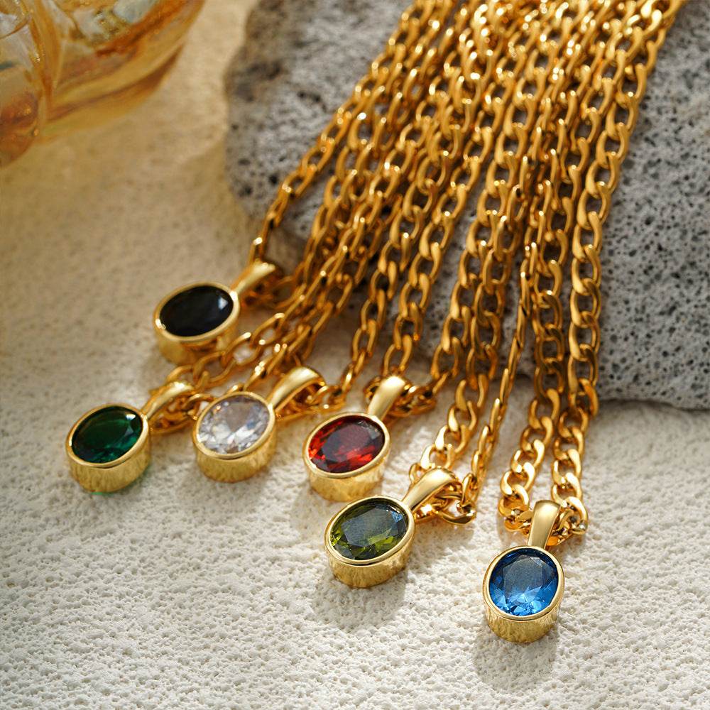 18K Spectrum Ice Gem Cuban Link Gold Necklace - Subtle Shine Jewelry Co.