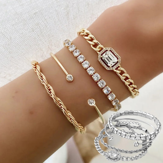 4-Piece Shine Bohemian Design Bracelet Set