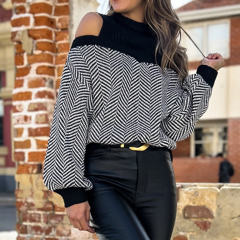 Off Shoulder Knitted Sweater