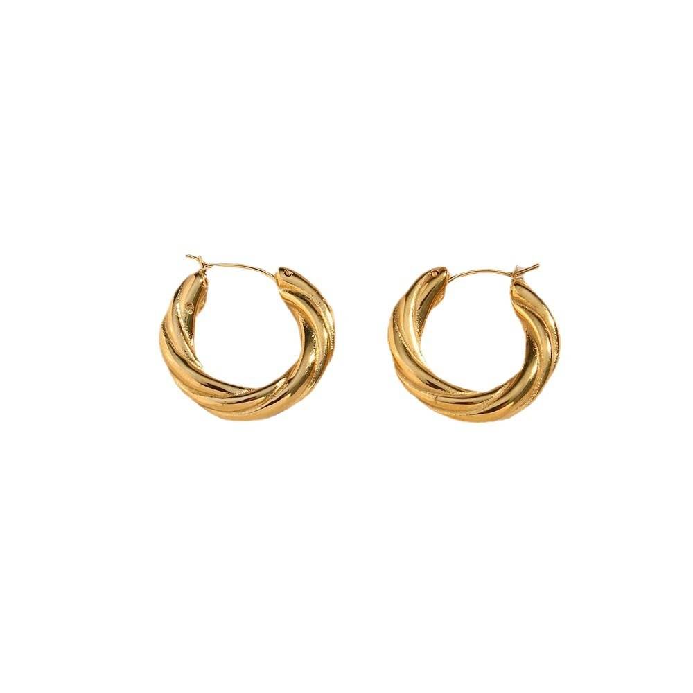 Subtle Gold Twisted Hoop Earrings - Subtle Shine Jewelry Co.