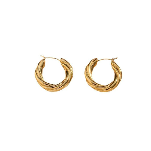 Subtle Gold Twisted Hoop Earrings - Subtle Shine Jewelry Co.