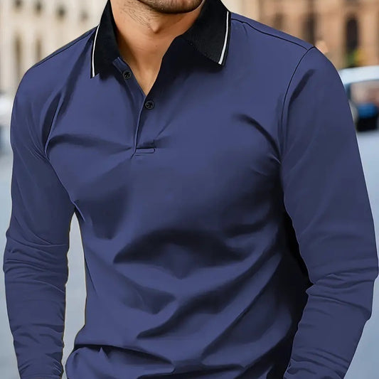 Men's Lapel Casual Long Sleeve Shirt