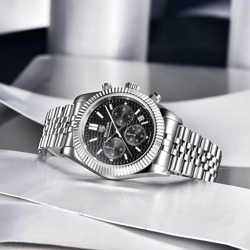 Stainless Steel Luminous Men's Sport's Quartz Watch - Subtle Shine Jewelry Co.