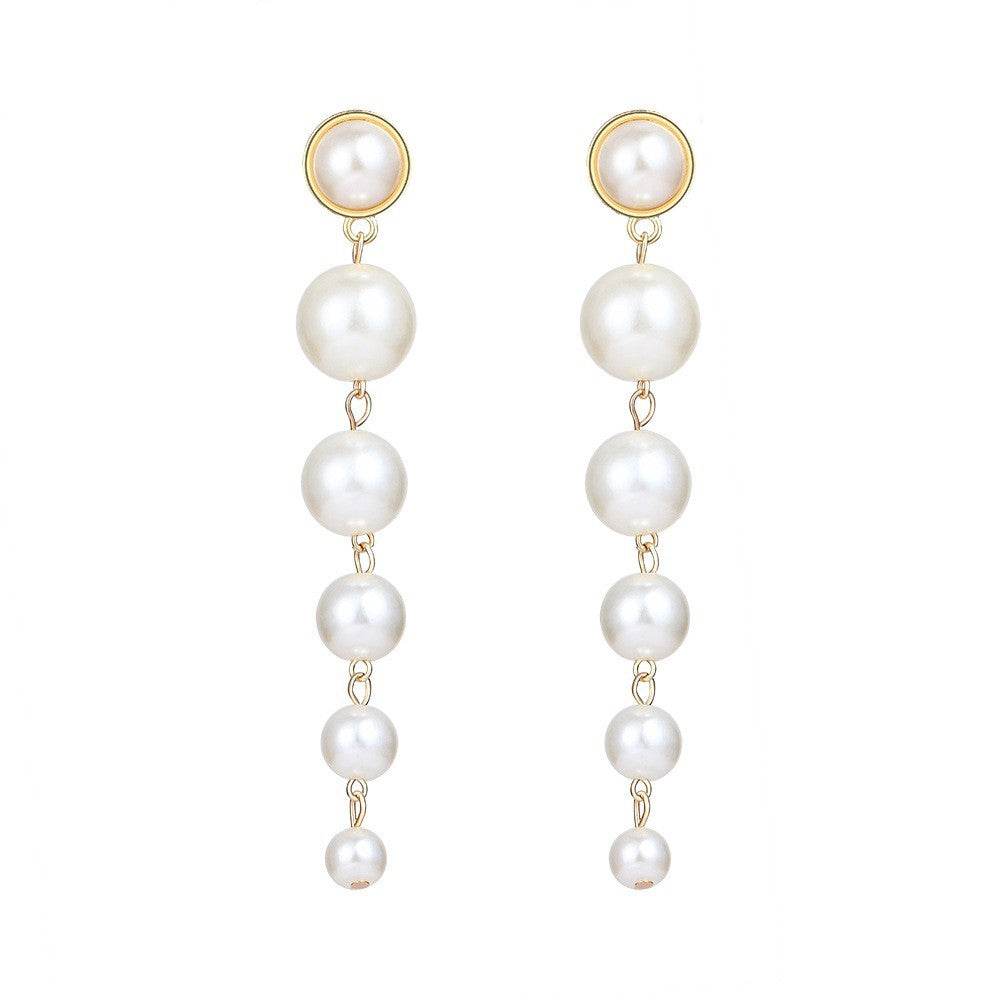 Vintage Pearl Long Drop Earrings - Subtle Shine Jewelry Co.