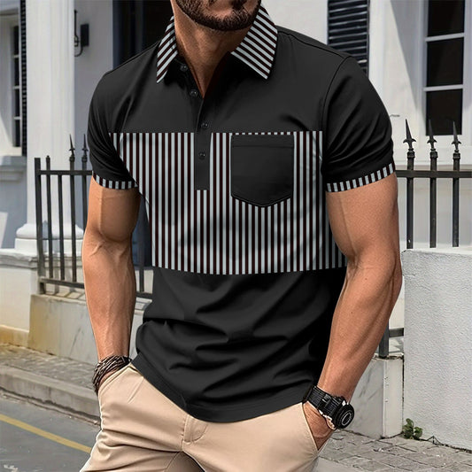 Strive Striped Colorblock Polo Tee