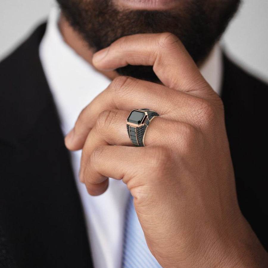 Men's Eclipse Onyx + Gold Ring - Subtle Shine Jewelry Co.