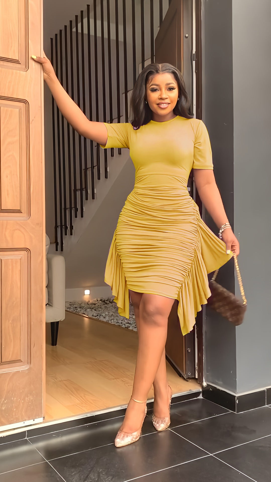 Hallie Ruffle Pleat Dress