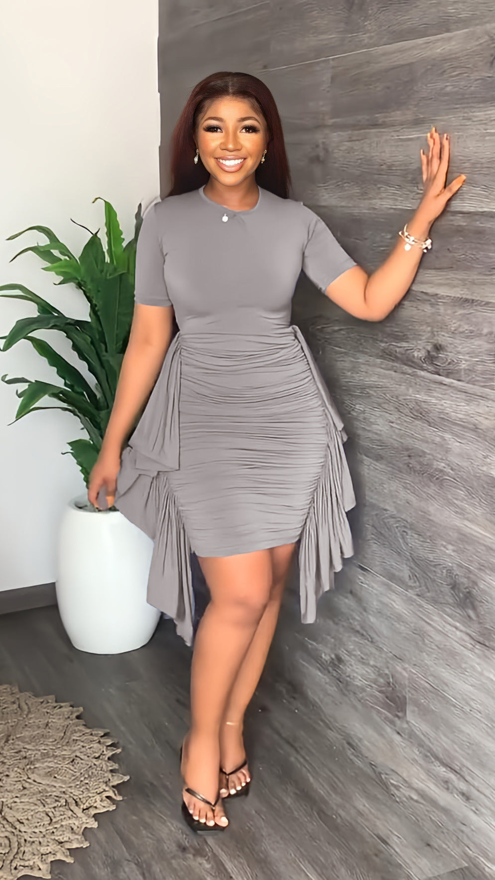 Hallie Ruffle Pleat Dress