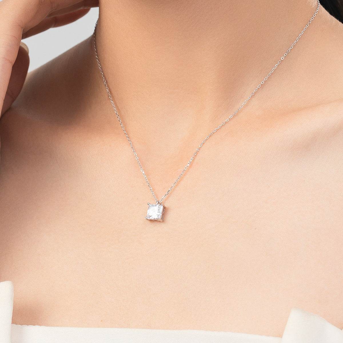 Subtle Sterling Silver Square Necklace - Subtle Shine Jewelry Co.