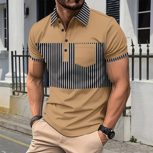 Strive Striped Colorblock Polo Tee