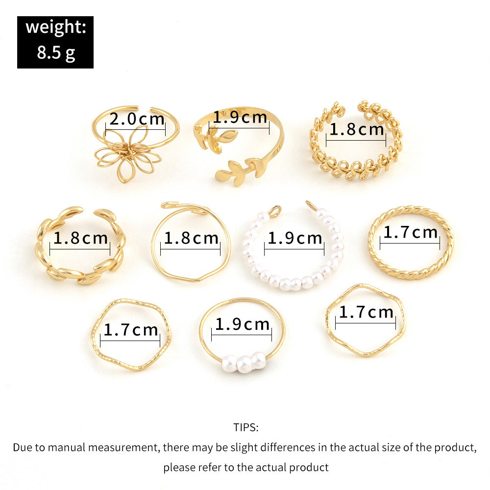 Bohemian Open Flower Ring Set