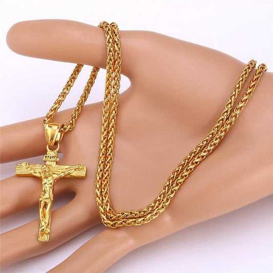 Men's Gold-Plated Cross Necklace - Subtle Shine Jewelry Co.
