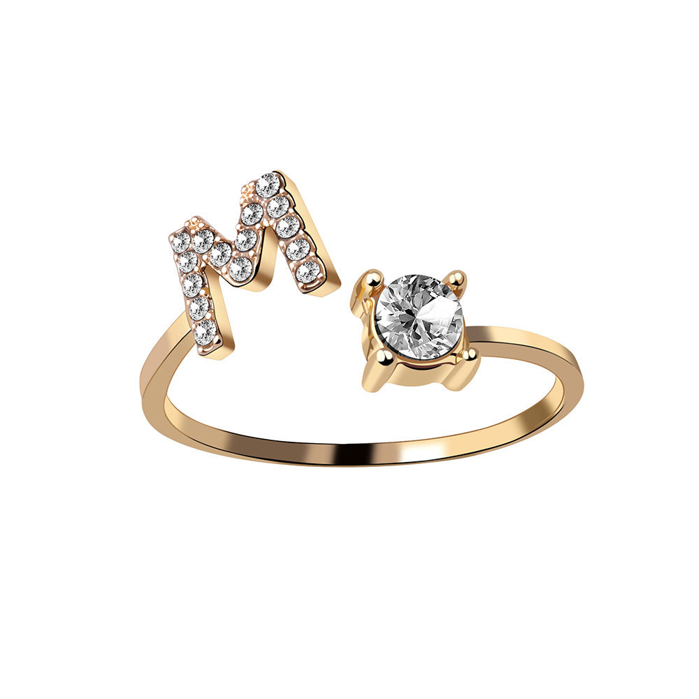 Personalized Elegance: Adjustable Initial Ring