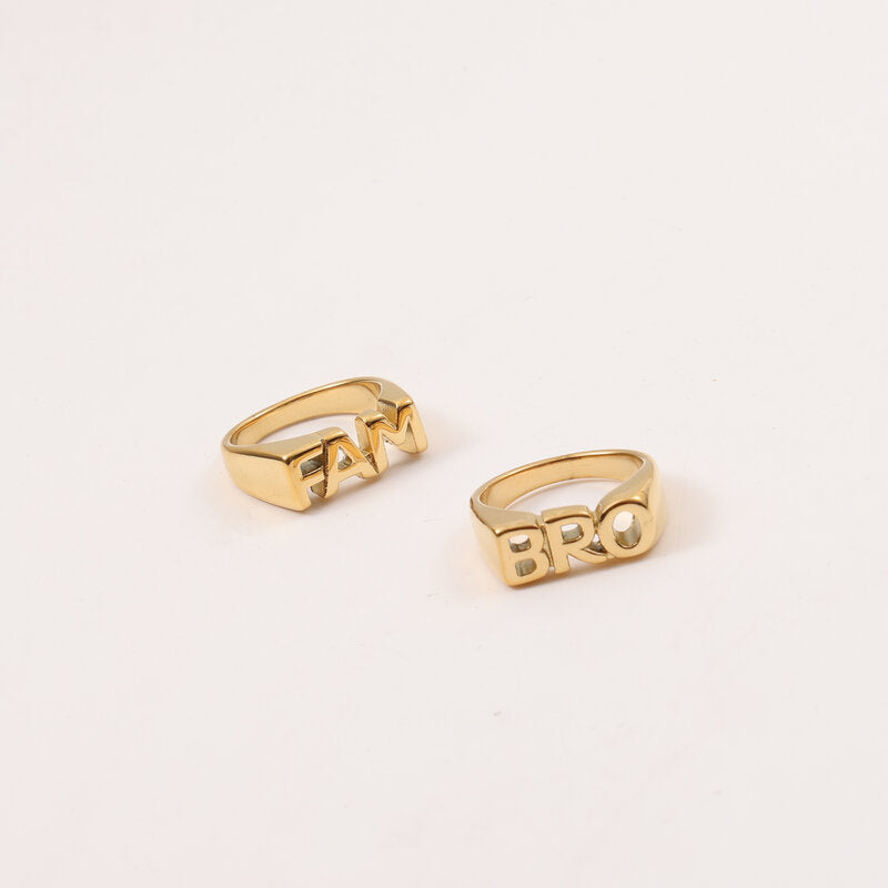 18K Gold Family Signature Seal Ring