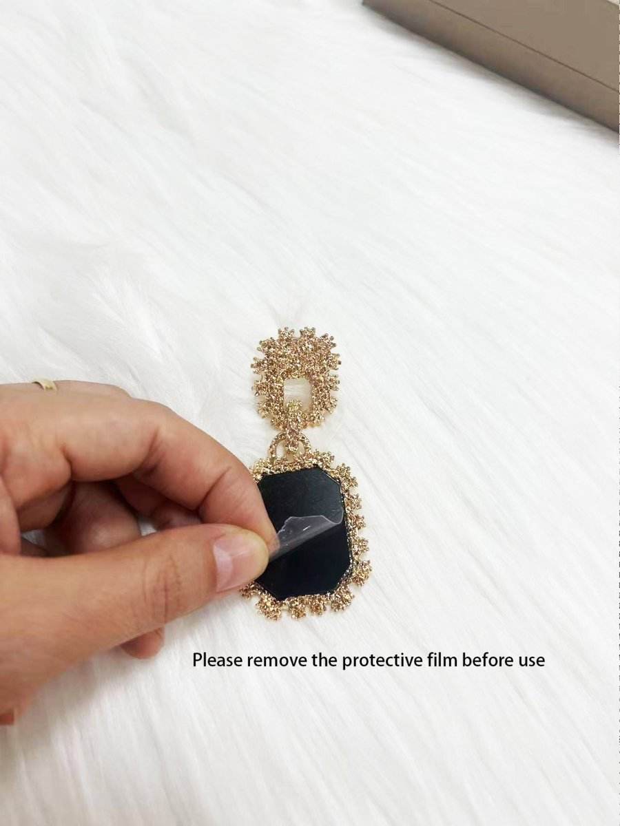 Elegant 14K Gold Plated Black Onyx Statement Jewelry Set - Necklace And Earrings - Subtle Shine Jewelry Co.