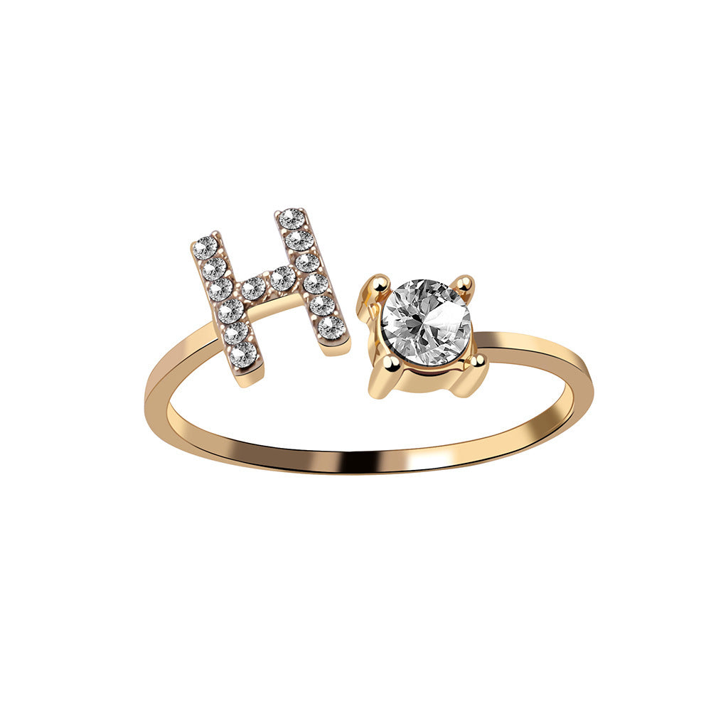 Personalized Elegance: Adjustable Initial Ring