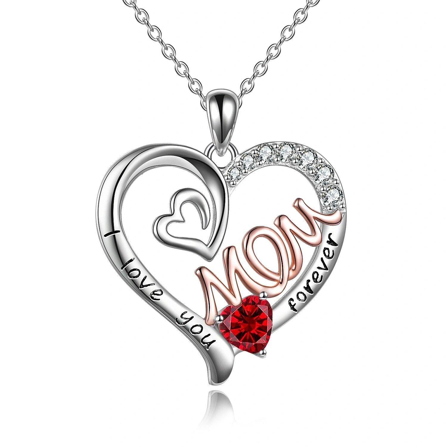 925 Sterling Silver Heart Mother's Day/Birthday Necklace - Subtle Shine Jewelry Co.