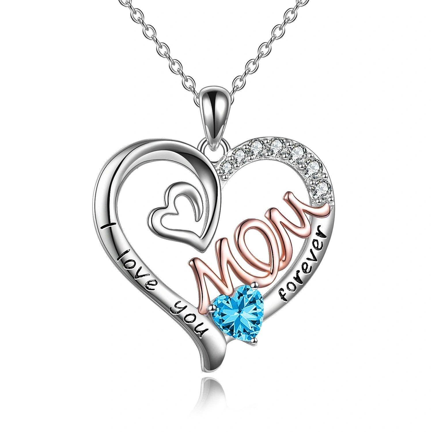 925 Sterling Silver Heart Mother's Day/Birthday Necklace - Subtle Shine Jewelry Co.