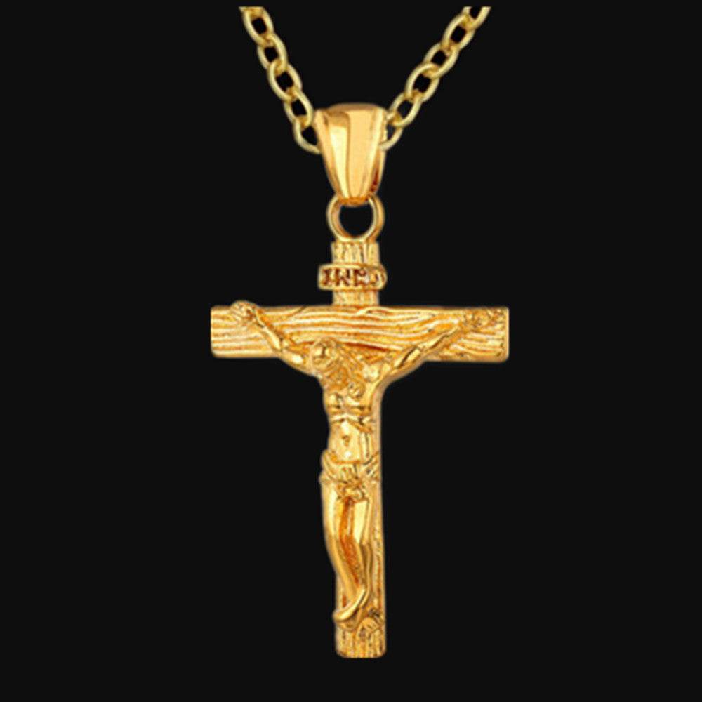 Men's Gold-Plated Cross Necklace - Subtle Shine Jewelry Co.