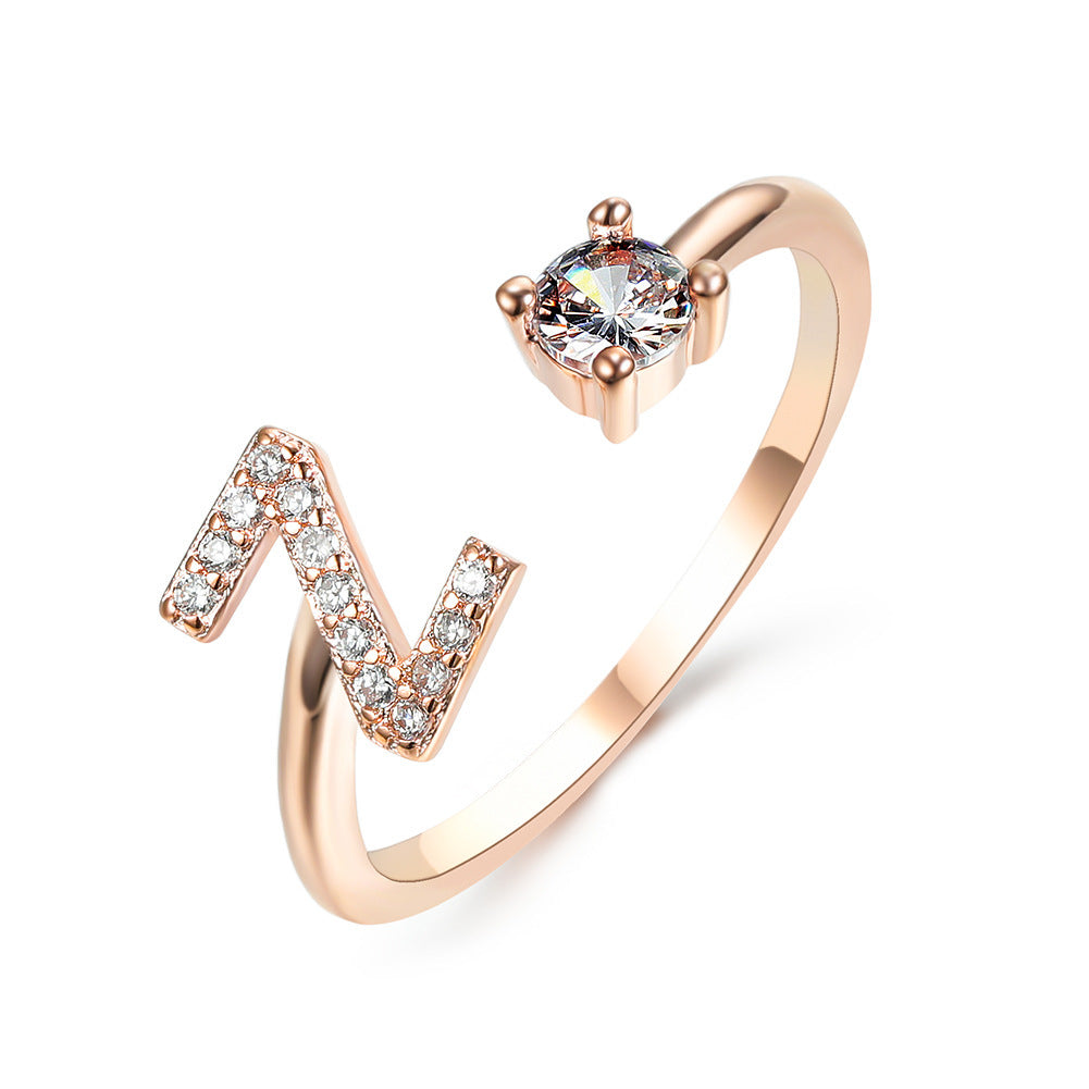 Personalized Elegance: Adjustable Initial Ring