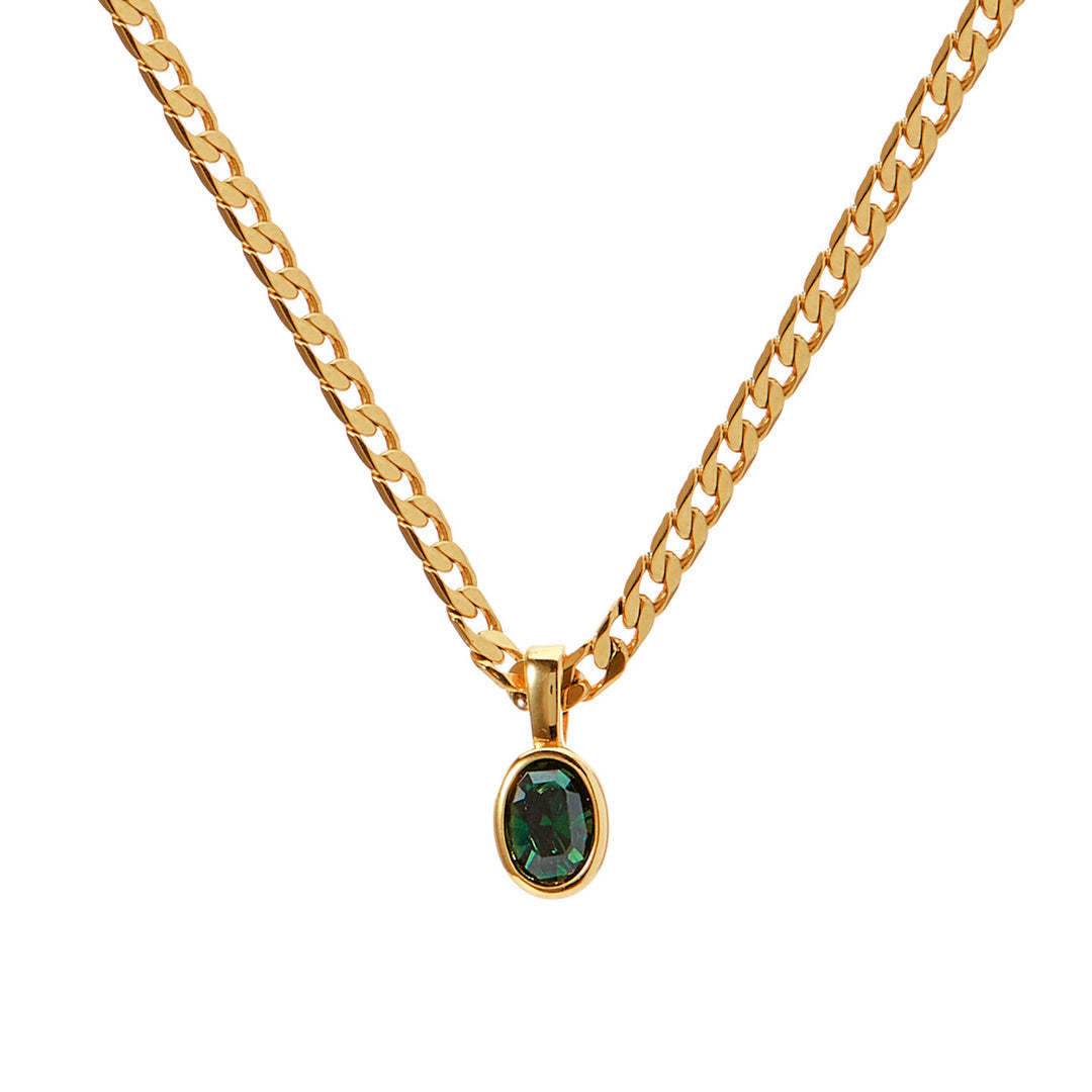18K Spectrum Ice Gem Cuban Link Gold Necklace - Subtle Shine Jewelry Co.