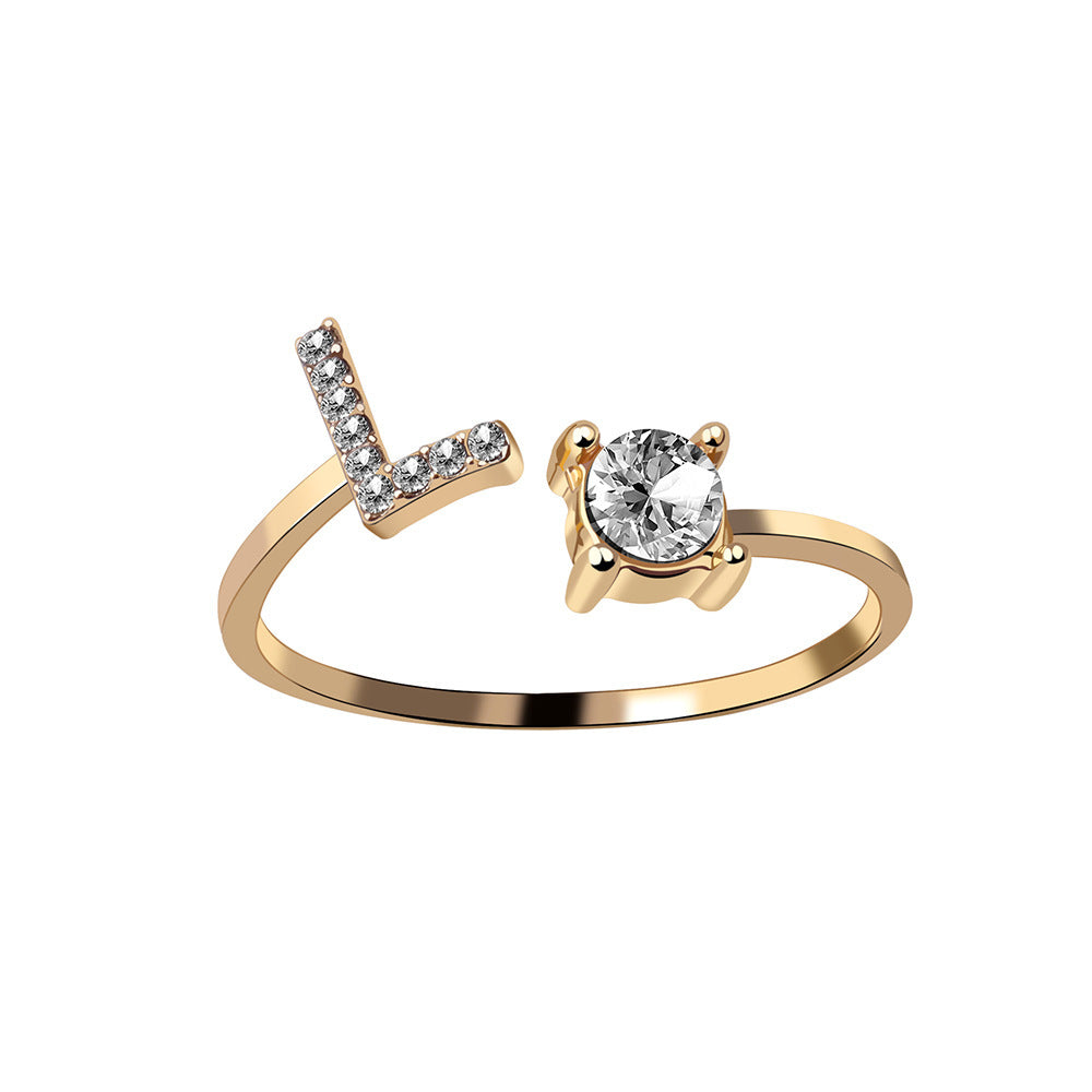 Personalized Elegance: Adjustable Initial Ring