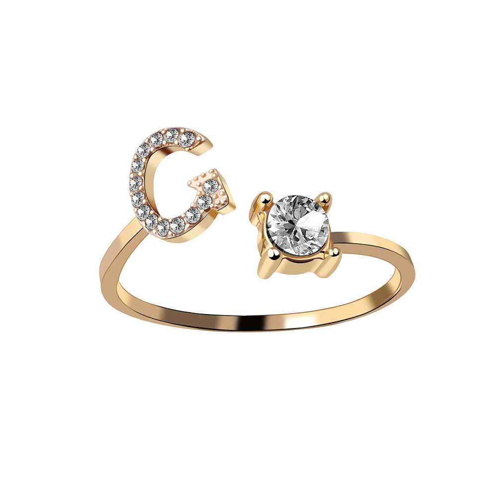 Personalized Elegance: Adjustable Initial Ring