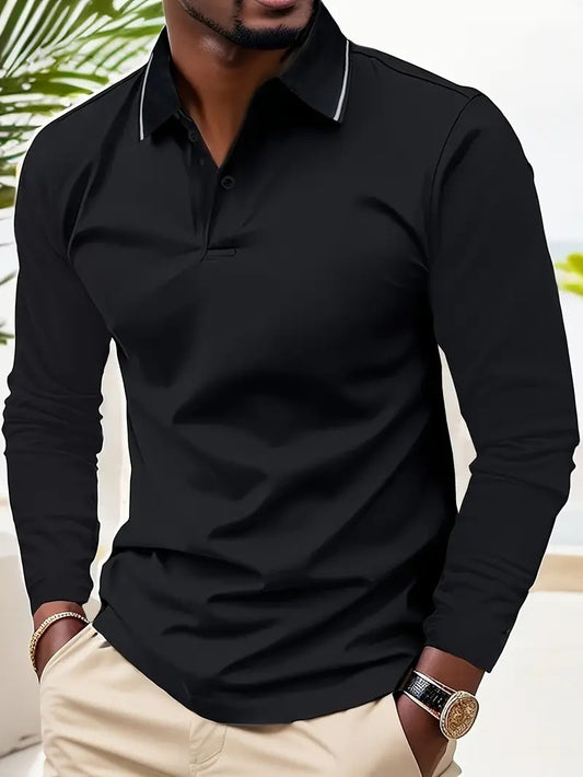 Men's Lapel Casual Long Sleeve Shirt