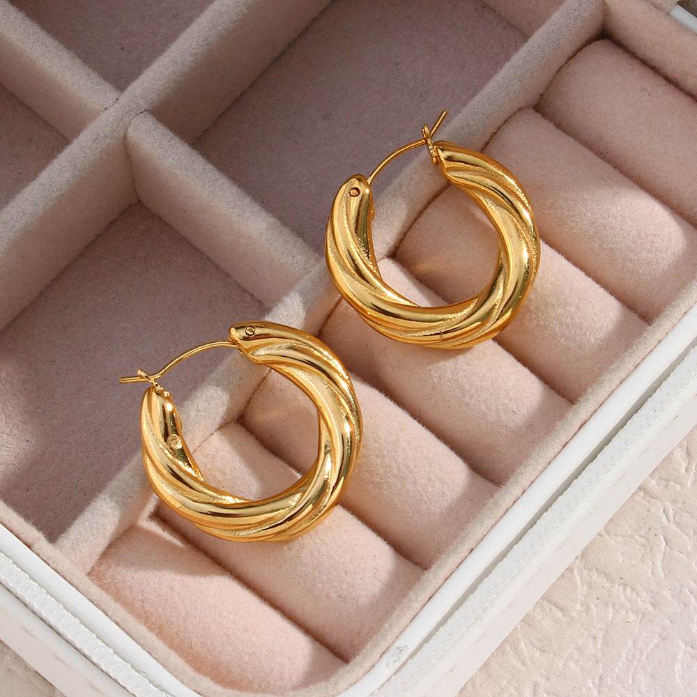 Subtle Gold Twisted Hoop Earrings - Subtle Shine Jewelry Co.