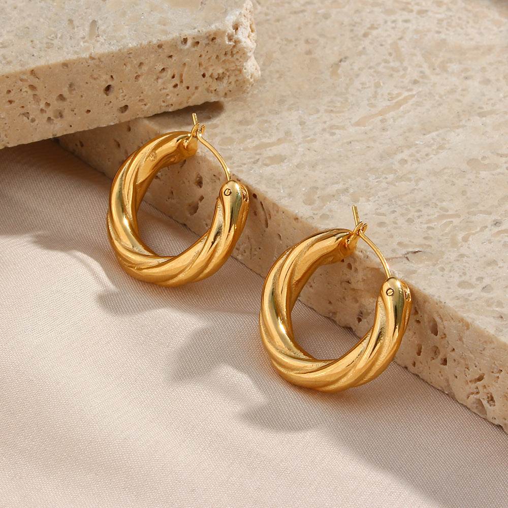 Subtle Gold Twisted Hoop Earrings - Subtle Shine Jewelry Co.