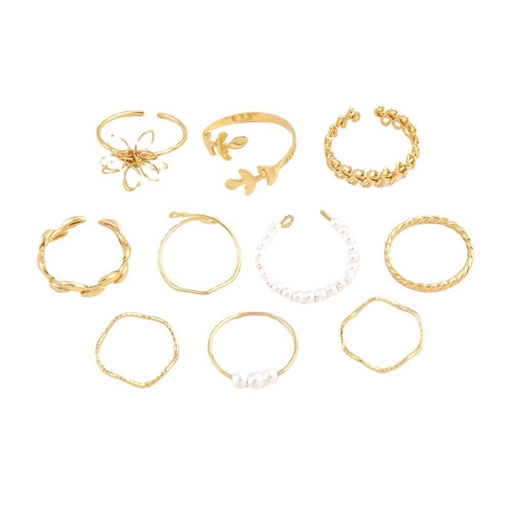 Bohemian Open Flower Ring Set