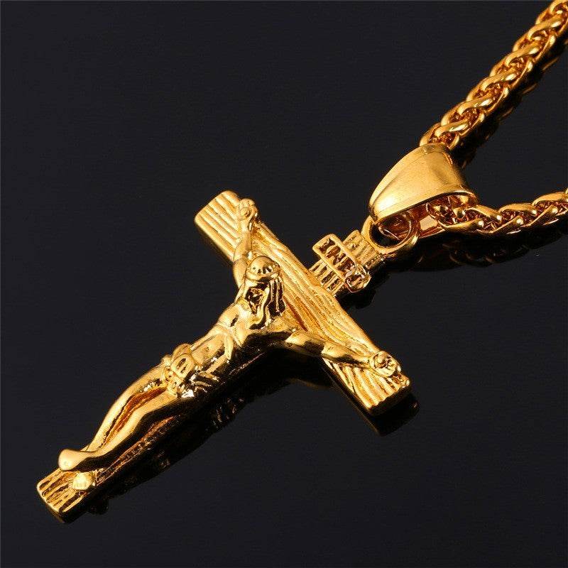 Men's Gold-Plated Cross Necklace - Subtle Shine Jewelry Co.