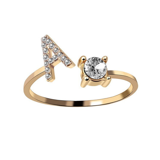 Personalized Elegance: Adjustable Initial Ring