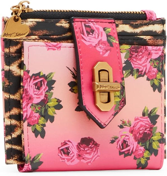 Betsey Johnson Leopard Floral Bifold Wallet