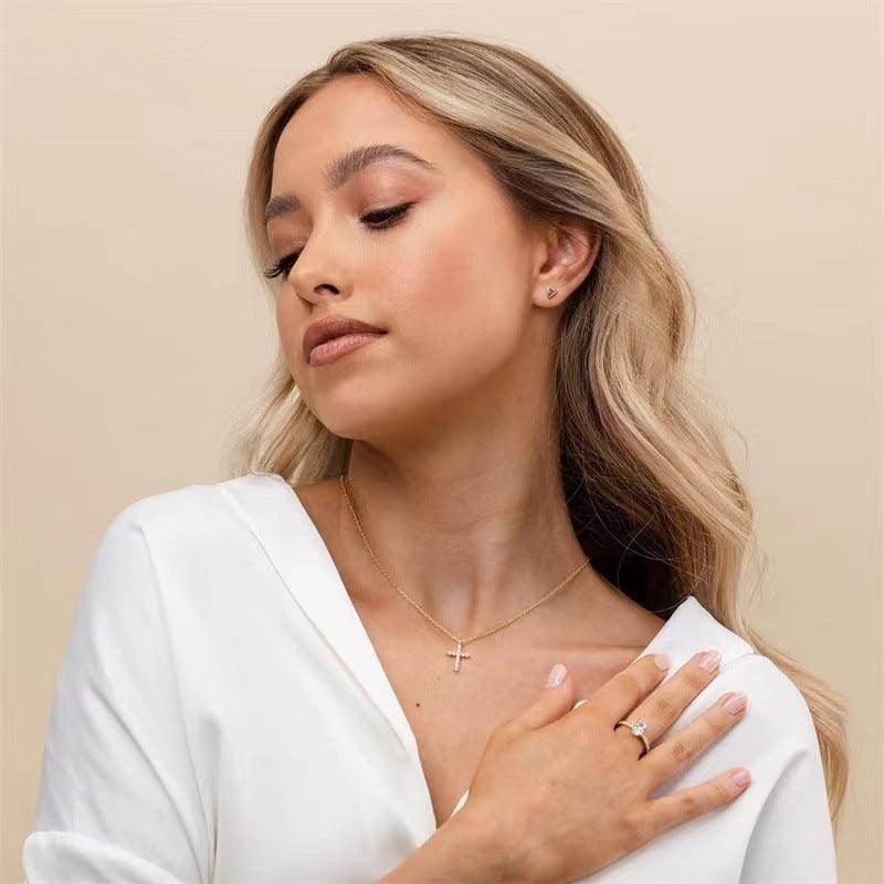 Modern Cross Necklace - Subtle Shine Jewelry Co.