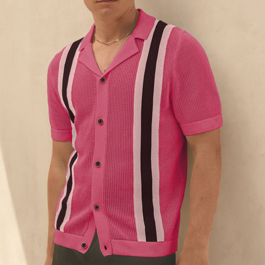 Men’s Coastal Knit Cuban Collar Shirt