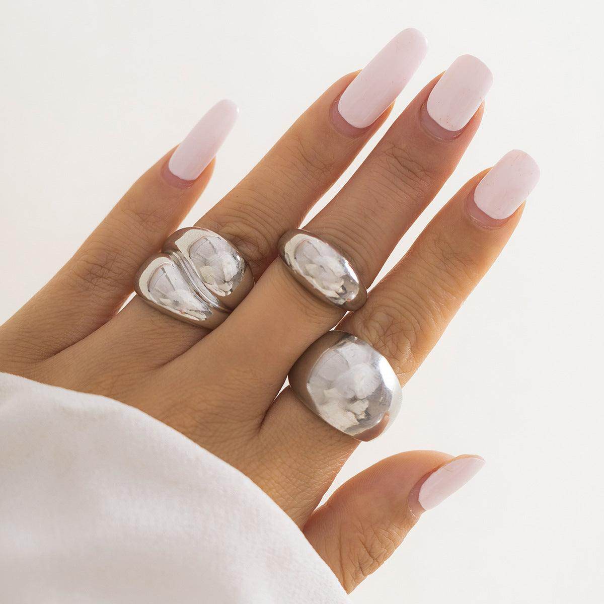 Smooth Spherical Open Ring Set - Subtle Shine Jewelry Co.