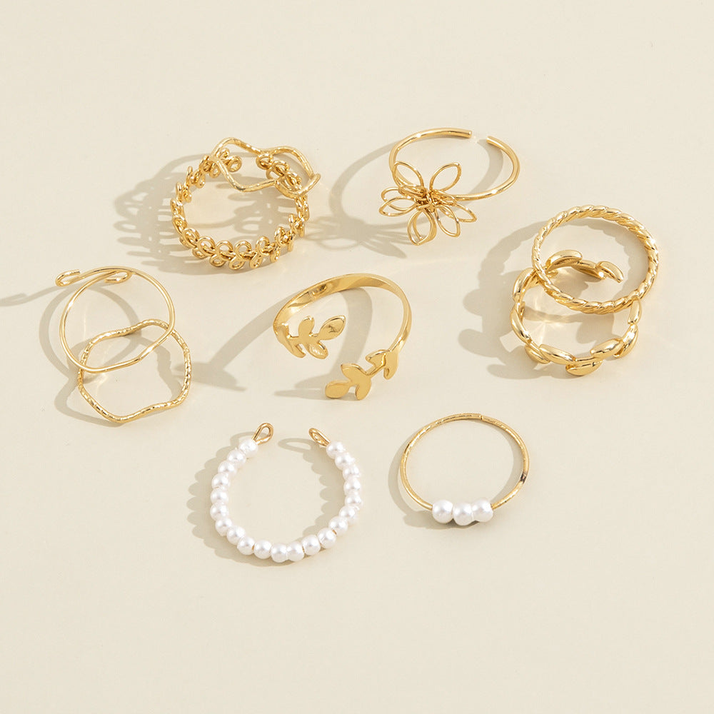Bohemian Open Flower Ring Set