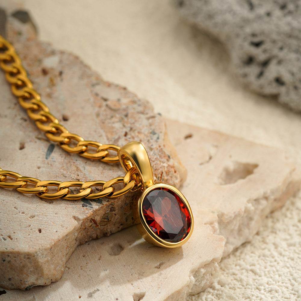18K Spectrum Ice Gem Cuban Link Gold Necklace - Subtle Shine Jewelry Co.