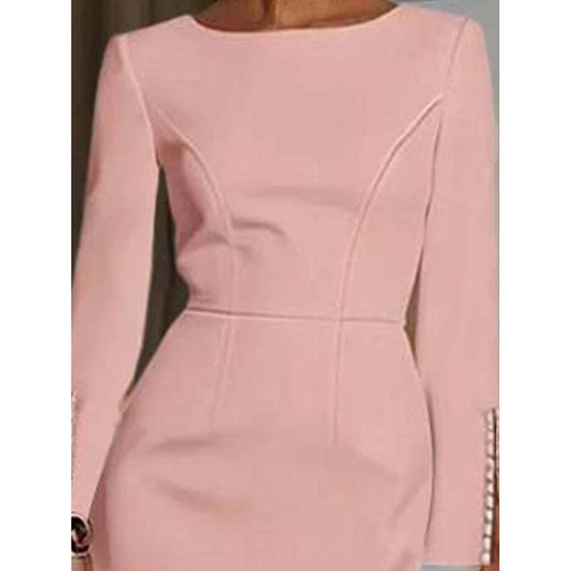 Sophisticated Pearl Accent Midi Dress