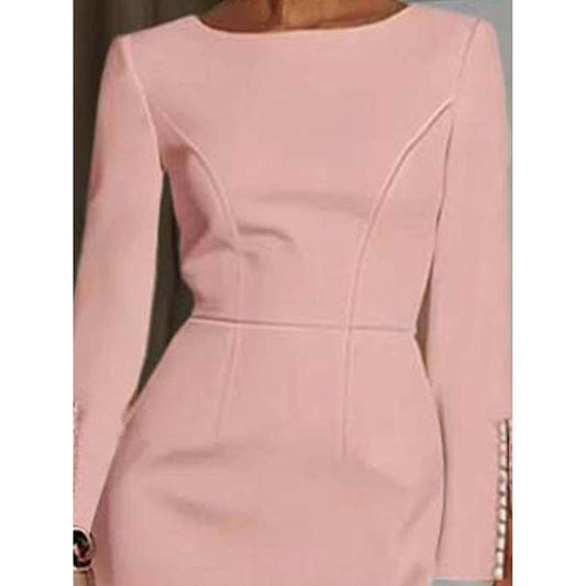 Sophisticated Pearl Accent Midi Dress