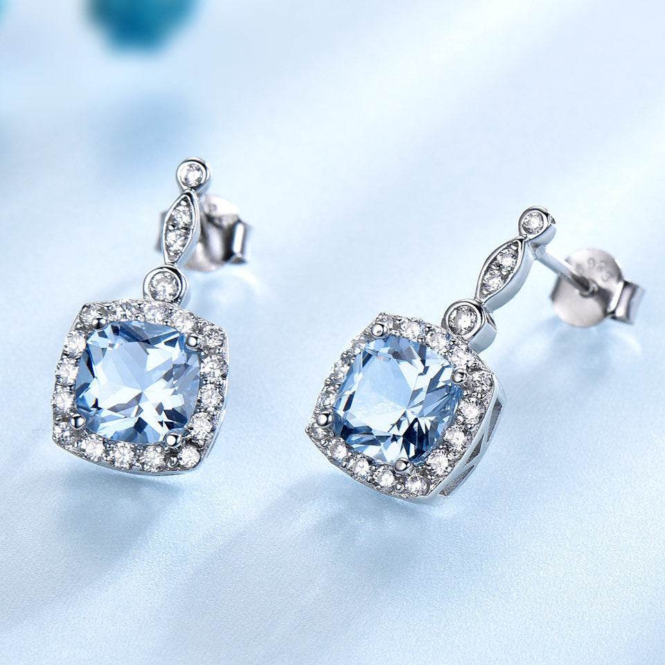 Elegant 925 Sterling Silver Sky Blue Topaz 4-Piece Jewelry Set - Subtle Shine Jewelry Co.