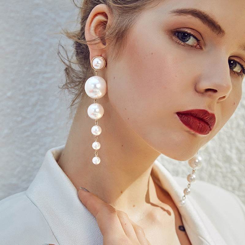 Vintage Pearl Long Drop Earrings - Subtle Shine Jewelry Co.