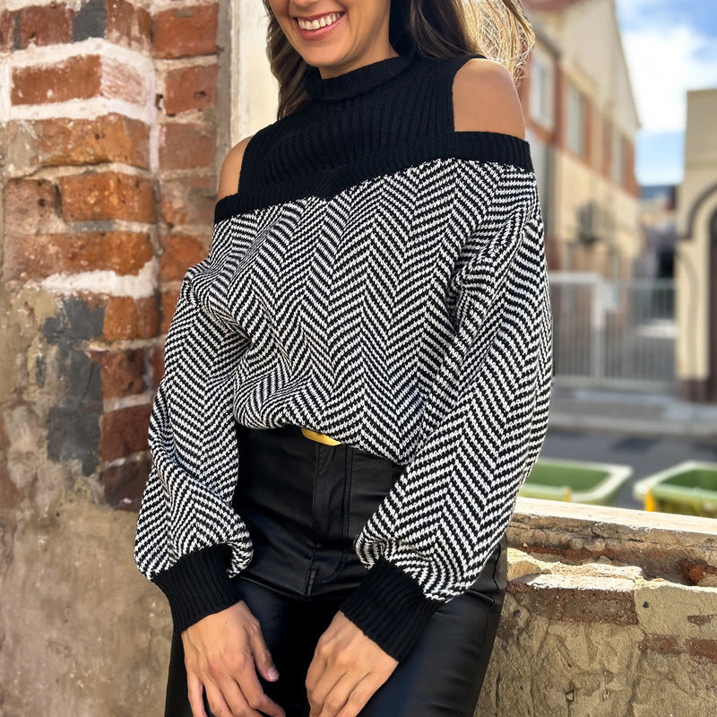 Off Shoulder Knitted Sweater