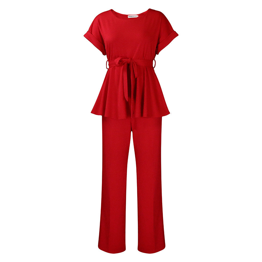 High Waist Wide Leg Pant Set